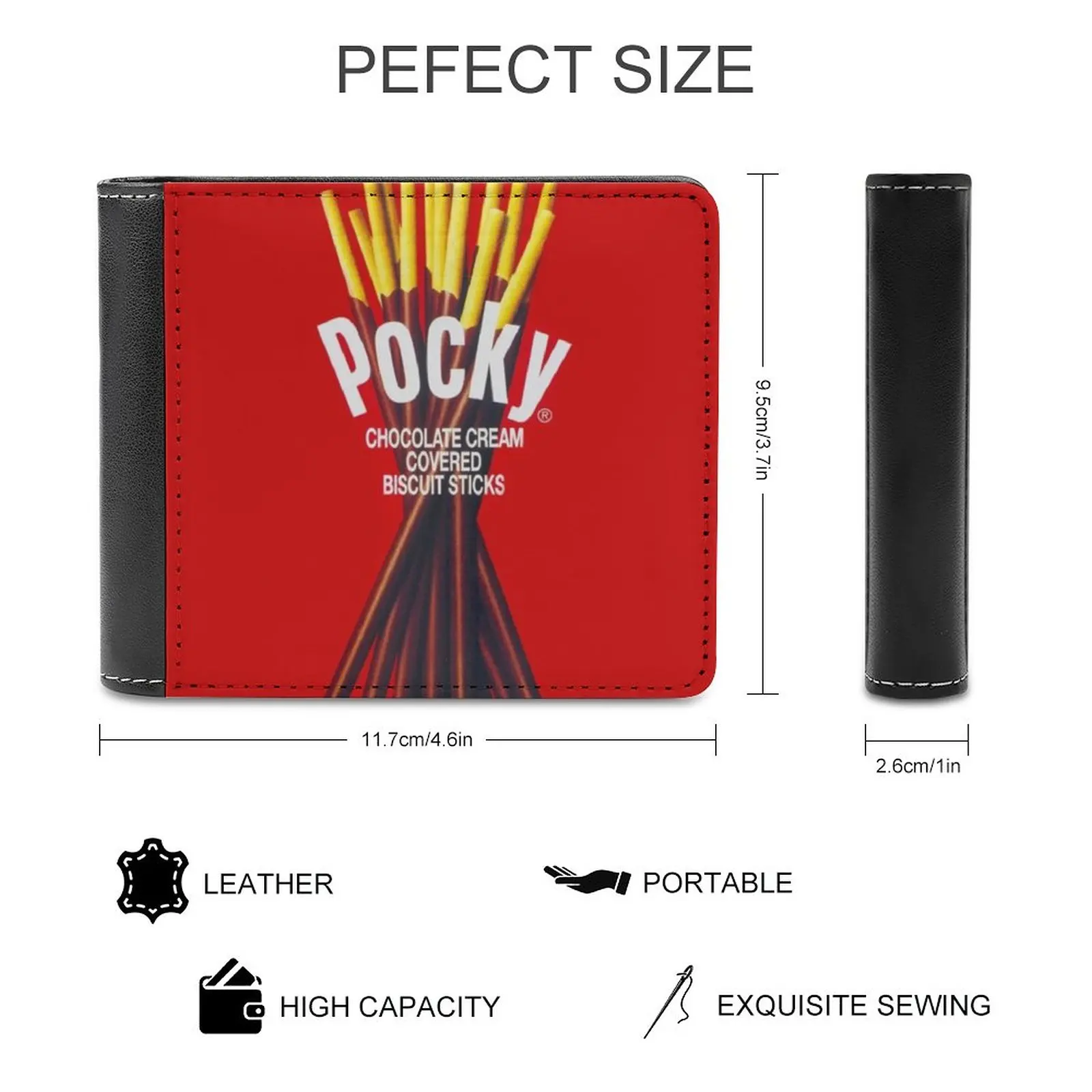 Pocky Men's Wallet Purses Wallets New Design Dollar Price Top Men Leather Wallet Pocky Snack Japan Anime Kawaii Weeaboo