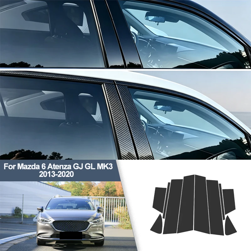For Mazda 6 Atenza GJ GL MK3 2013-2020 B/C Pillar Post Stickers PC Window Middle Pillar Trim Decorative Car Exterior Protect Par
