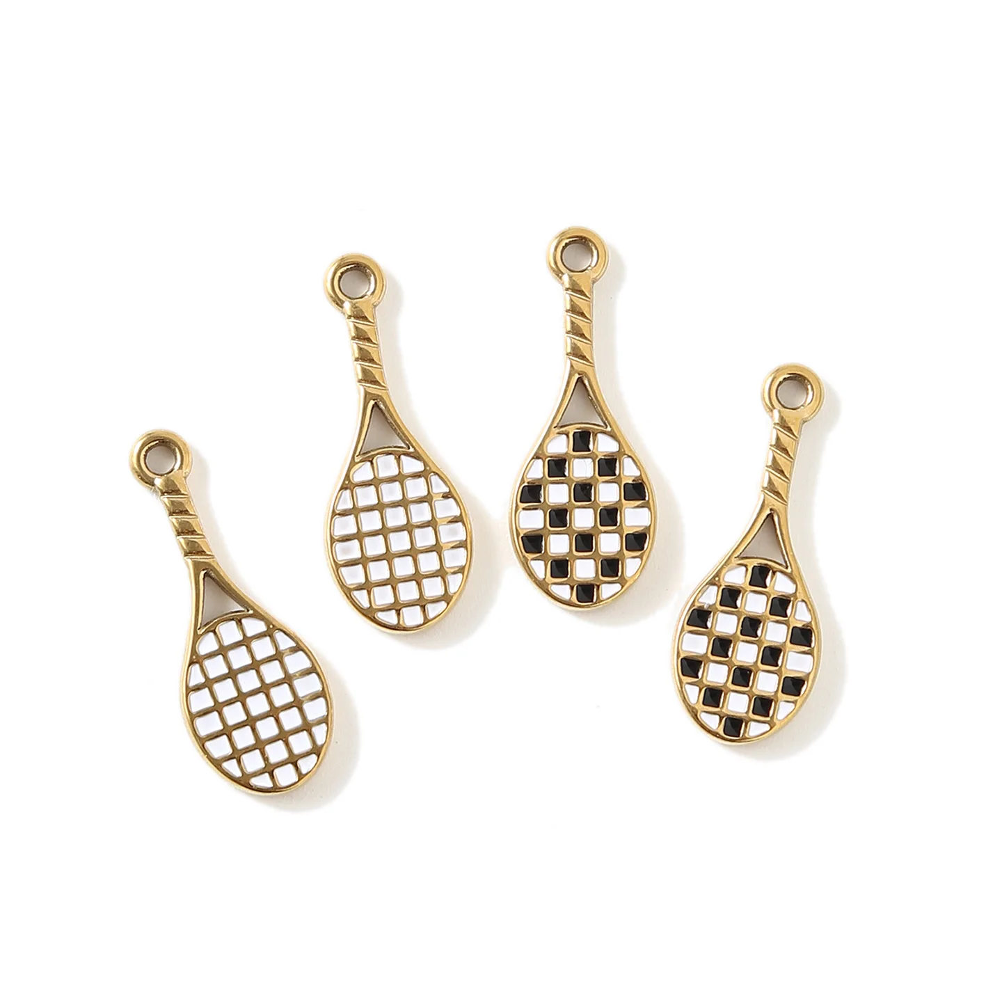 

10pcs Stainless Steel Badminton Sport Chrams Pendants DIY Jewelry Making Findings Accessories for Keychains Necklace