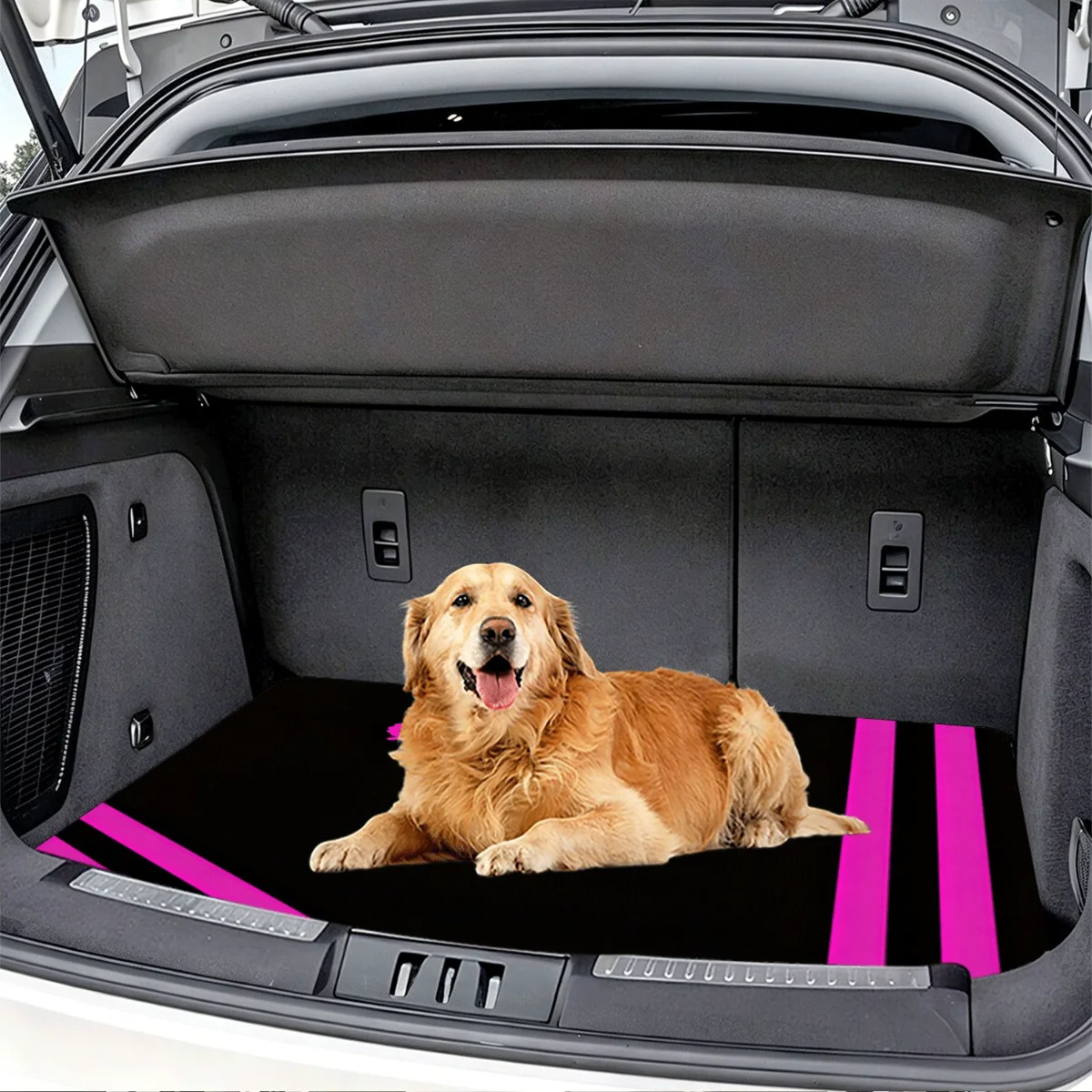 Pink Crown Stripe Car Trunk Mat Universal Fit Non-Slip Waterproof Cargo Liner for Sedan SUV CUV Interior Protection Accessories view 3