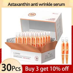 30Pcs Astaxanthin Anti Aging Wrinkle Serum Vitamin E Deep Moisturizing Nourishing Hyaluronic Acid Firming Brighten Face SkinCare