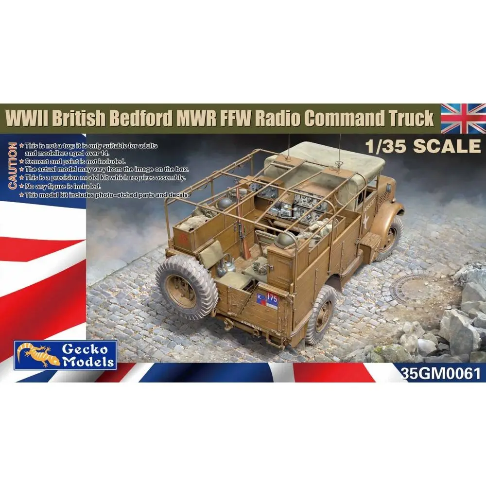 Gecko Models 35GM0061 1/35 British Bedford MWR FFW Radio Command Truck - Scale Model Kit