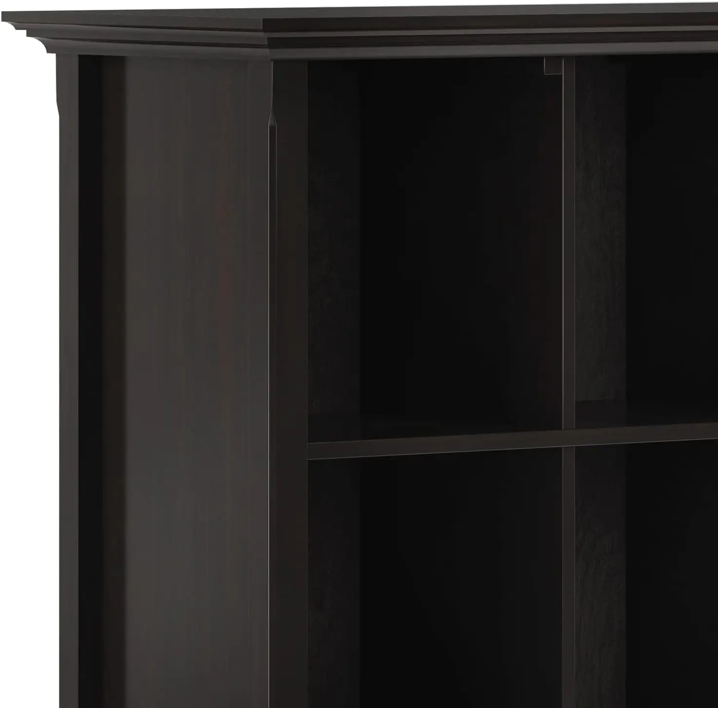 57 Inch Transitional 12 Cube Storage Bookcase in Hickory Brown, For the Living Room, Study Room an