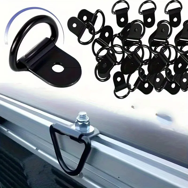 10-70Pcs D Rings Tie Down Anchors Ring Pull Hook Iron Lashing Ring Load Fit for For Car Truck Trailer RV Van Cargo Accessories