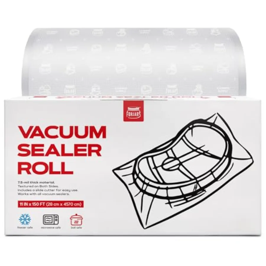 

Vacuum Sealer Bags Rolls Airtight Food Storage and Method Sous Vide Cooking - Perfect for Food Storage and Cooking - Ideal for
