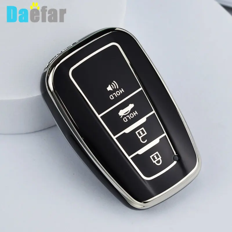 Fashion TPU Car Key Case Full Cover Shell For Toyota CHR C-HR RAV4 Land Cruiser Prius Camry Corolla Prado Keychain Accessories