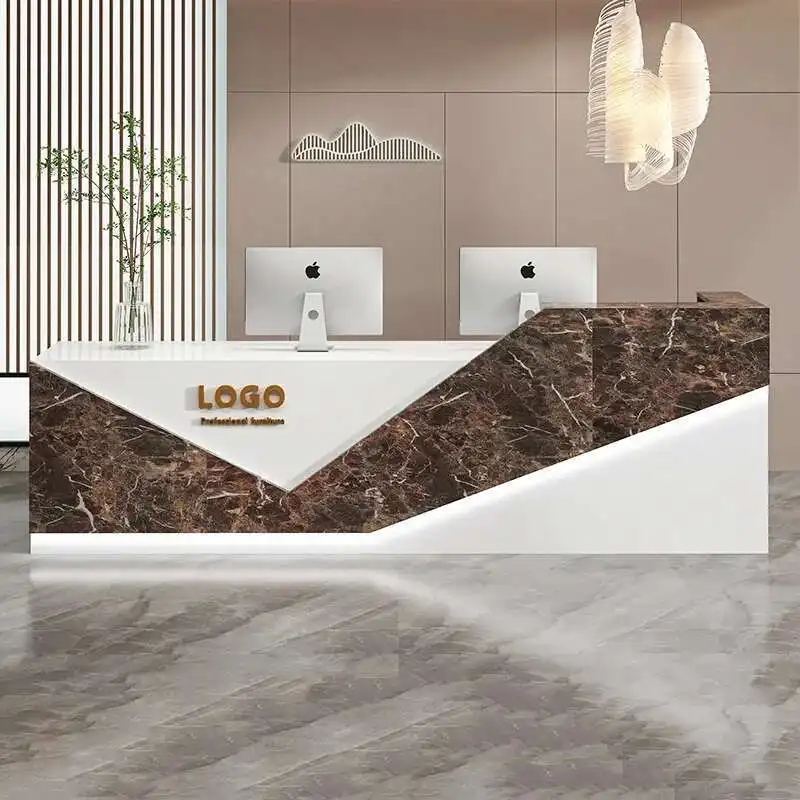 Front Reception Desk Counter Clothes Cosmetics Hairdresser Room Office Corner Storage Beauty Salon Recepcion Mostrador Cash Help