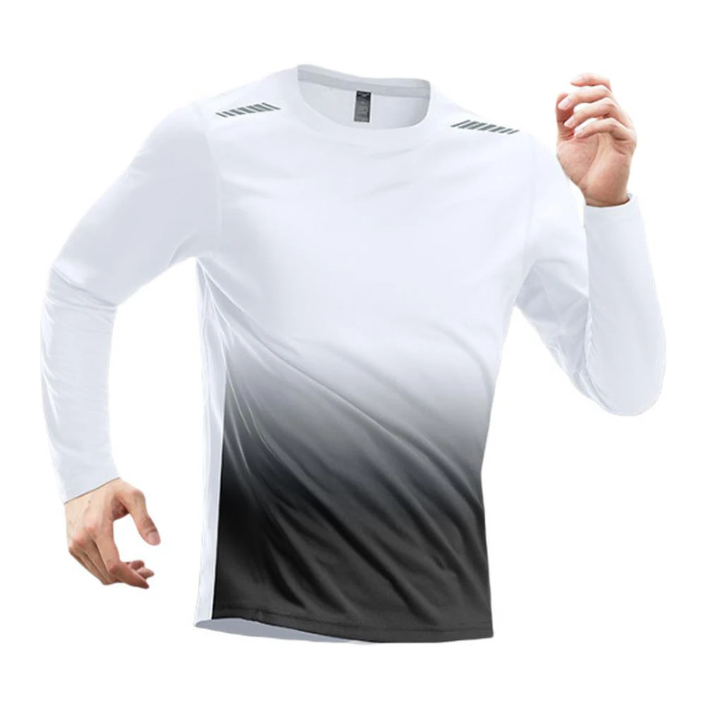 Men's Long Sleeves T-shirt Fitness Clothes Men's Spring Autumn Quick-Drying Clothes Training Sports T-Shirt Stretch Running Tops