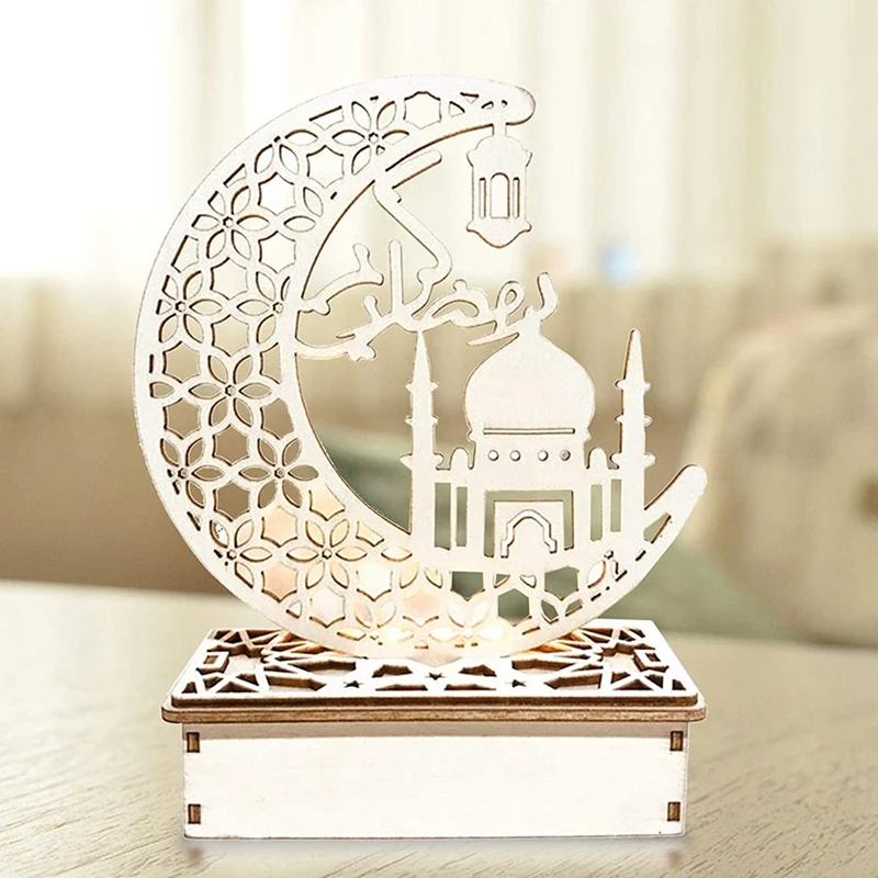 Nuevas luces de luna y estrella, decoraciones de Ramadán, luz nocturna LED de Ramadán Eid, lámpara de mesa decorativa, luces nocturnas de estrella y luna