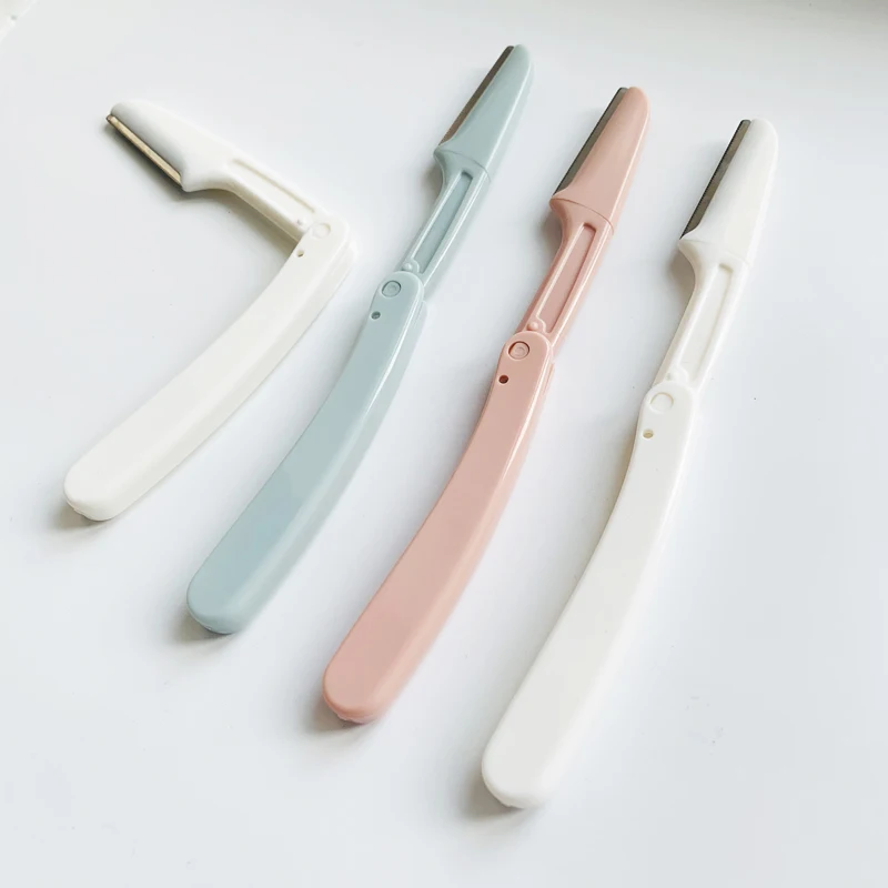 3/1 قطعة/المجموعة المحمولة أداة قص الحواجب طوي مزيل الشعر مجموعة النساء الوجه الحلاقة الحاجب قادين شفرات ماكينة حلاقة الحاجب أداة