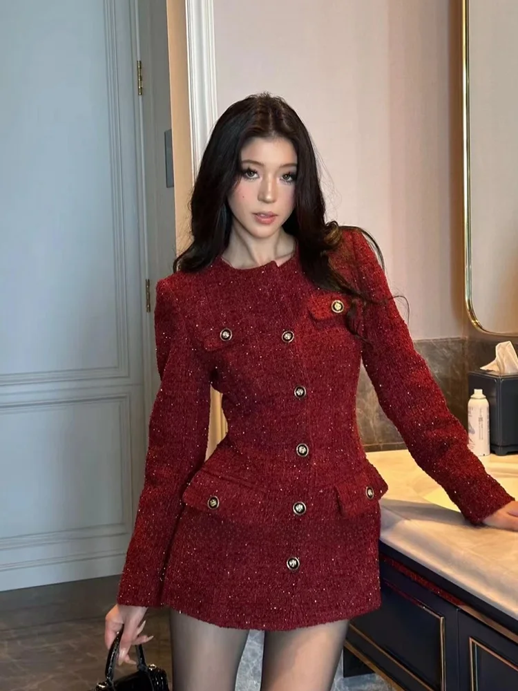 Strive Ele Lady Coat Women's Autumn Winter Thiened Woolen Outerwear Korean Sle Long Sve Regular Fit Faionable pl...