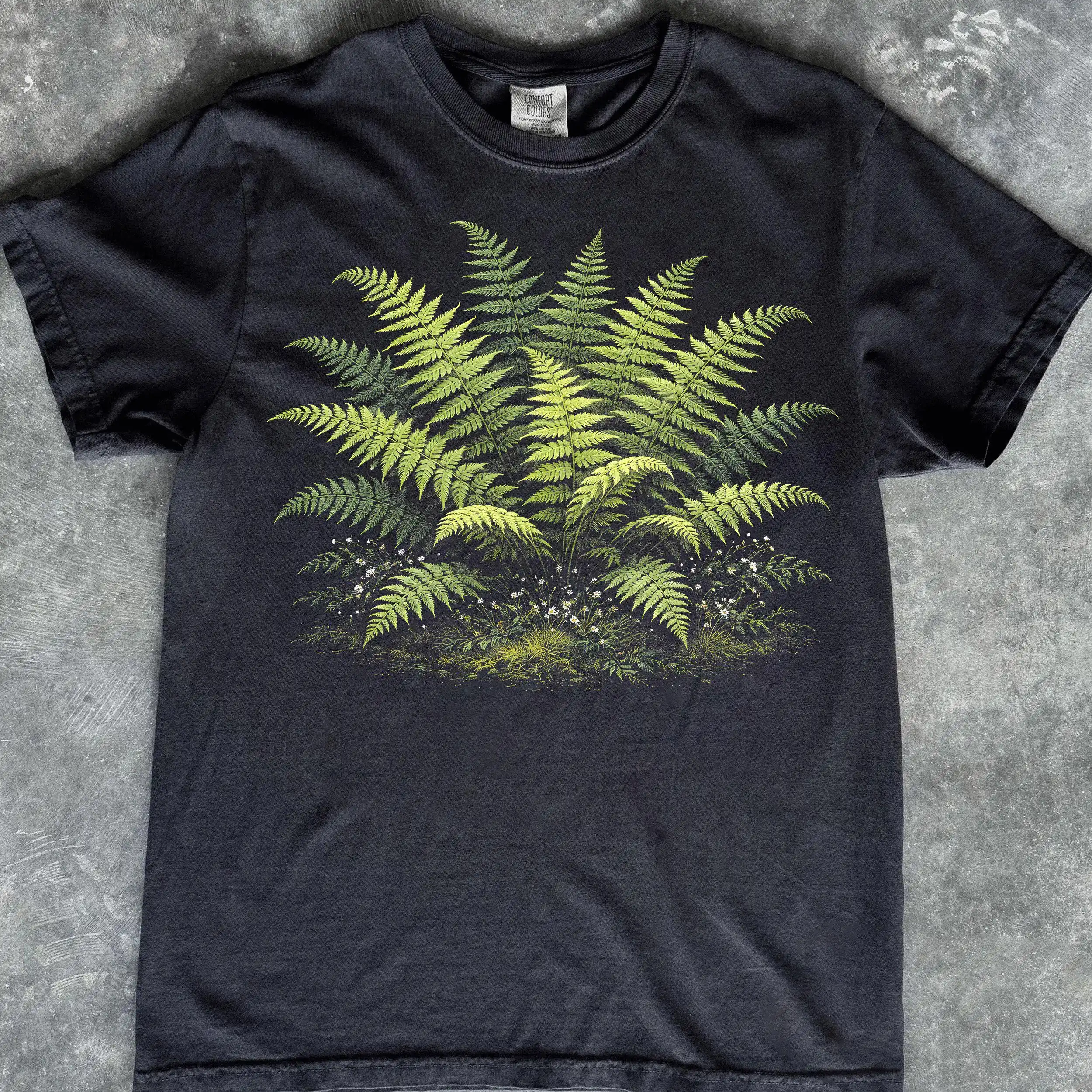 Fern Plant T-Shirt, Botanical Nature Tee, Cottagecore Wildflower Shirt, Plant Lover Gift