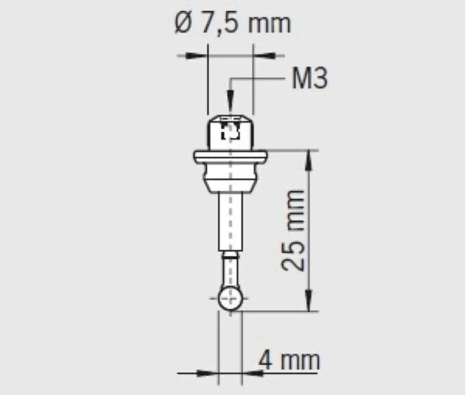 Machine Touch Probe StylusM3 4mm Ruby Ball Ceramic Stem For 3D Sensor 80.362.00 CNC