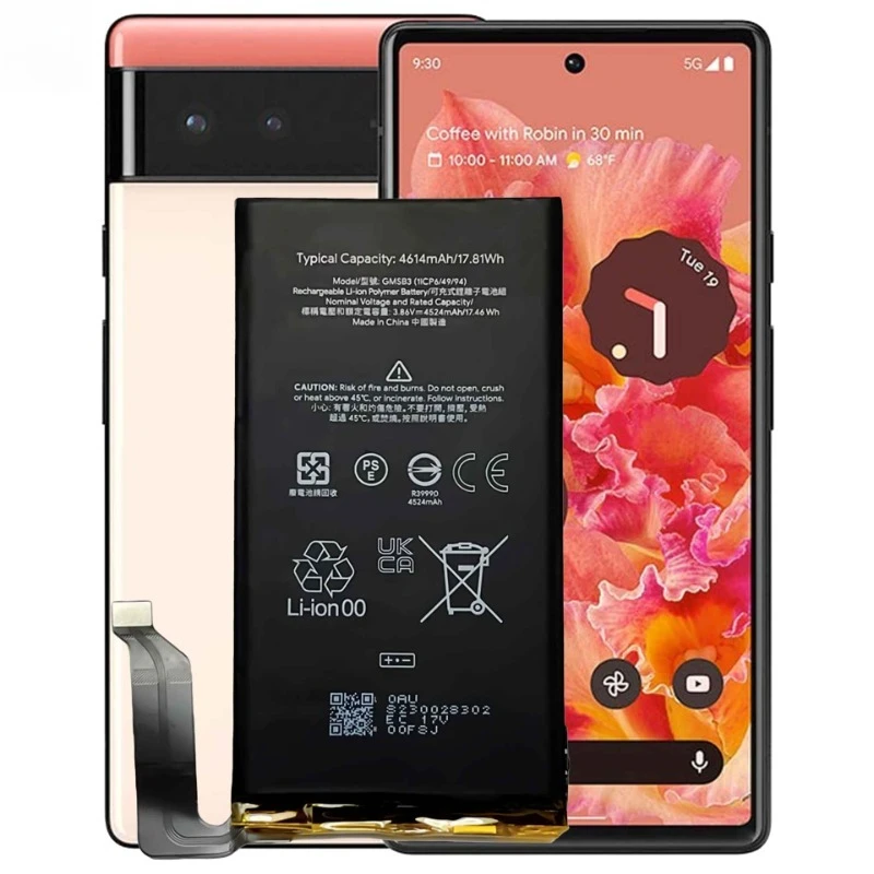 4614mAh For Google Pixel 6 GMSB3 Mobile Phone Battery High-capacity
