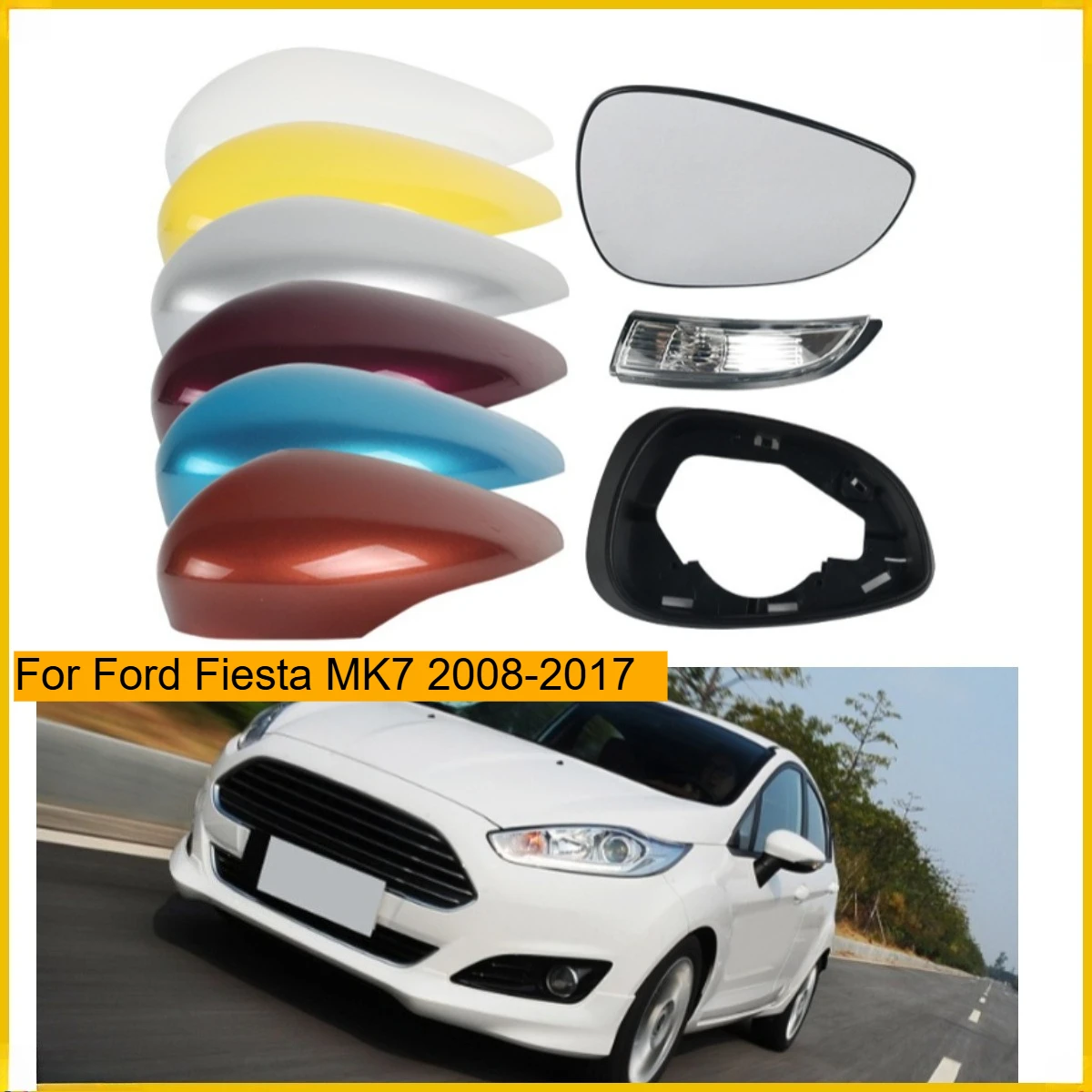 

Для Ford Fiesta MK7 2008 2009 2010 2011-2017, корпус зеркала заднего вида, крышки корпуса зеркала заднего вида, отражатели.