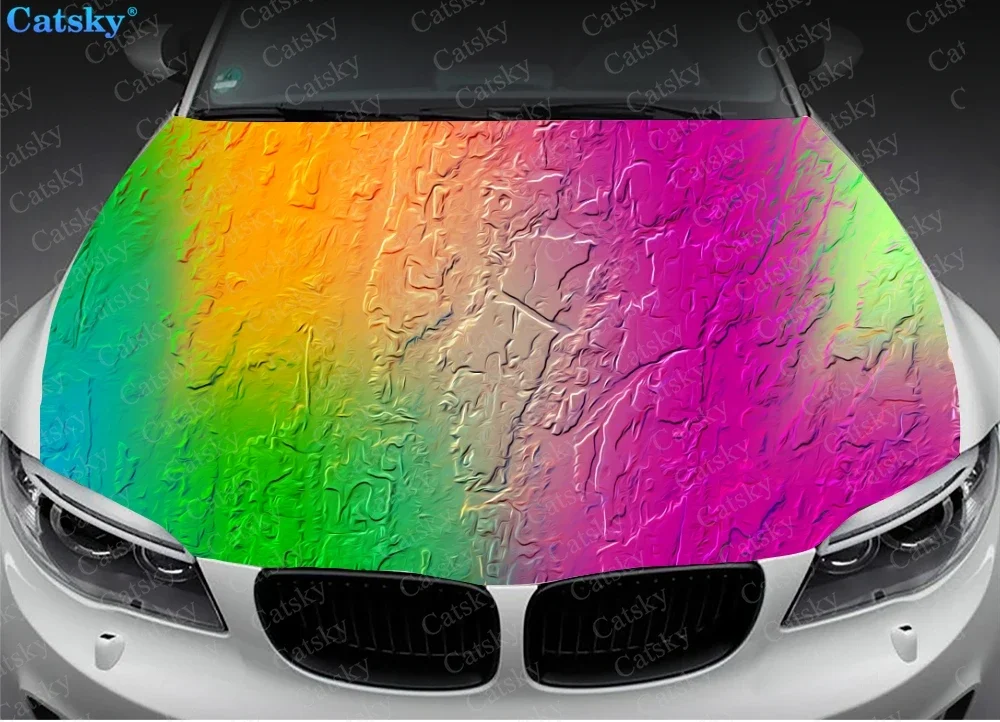 Colour Grunge Texture Car Hood Vinyl Stickers Wrap Vinyl Film Engine Cover Decals Sticker Universal Car Hood Protective Film