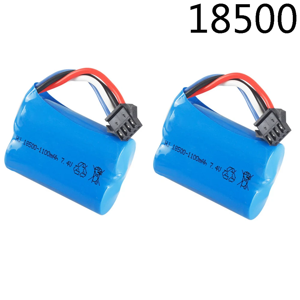 

2PCS/lot 7.4V 1100mAh 18500 Lipo Battery For UDI 001 UDI001 Huanqi 960 Remote control boat speedboat parts 3.7V*2 With SM4P Plug