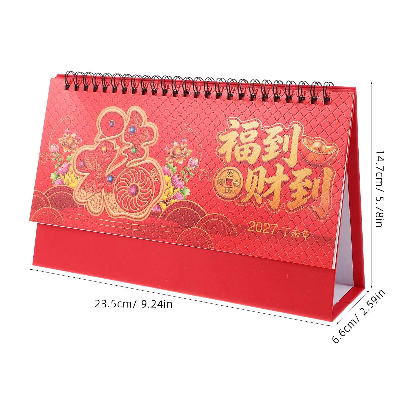 2027 Desktop Calendar with Goat Zodiac Minimalist Paper Standing Flip Calendar National Holidays Lunar Phases Office Home Desk