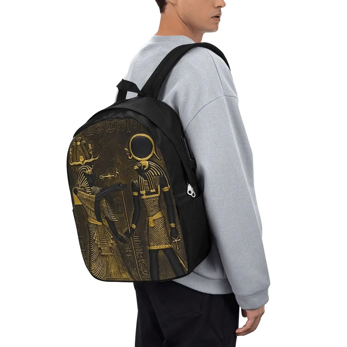 

Ancient Egypt God Horus And Anubis Egyptian Pharaoh Backpack Travel Notebook Bag Computer College Student School Bag Laptop