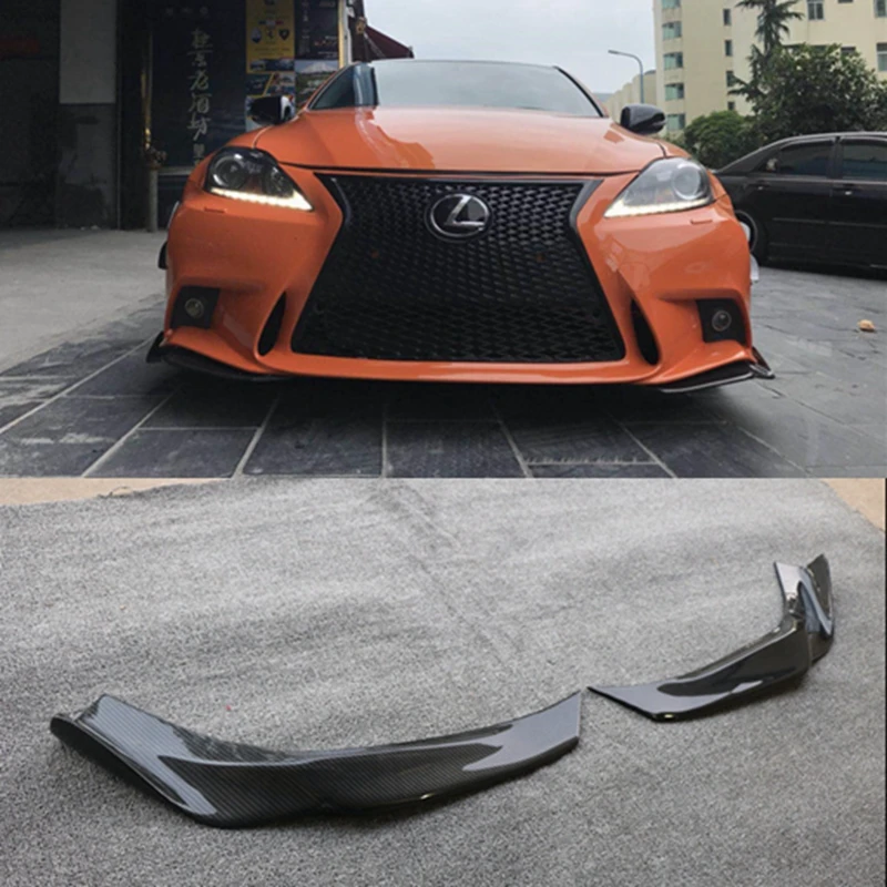 For Lexus IS250 IS300 IS350 06-12 Carbon Fiber D Style Front Bumper Lip Splitters