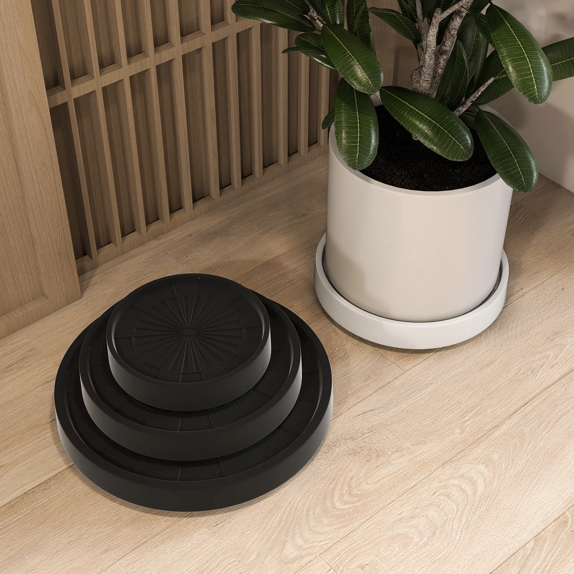 Rotatable Plant Pot Base with Universal Wheels Heavy Duty Plastic for Nursery Greenhouse and Home Garden Use