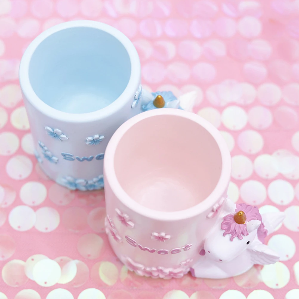 

Pen Resin Desktop ganizer Storage Bucket for School Office Pen Holder Supplies Cute Cartoon Shape