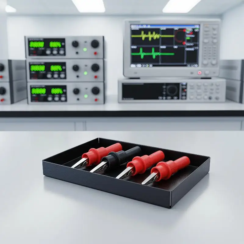 Oxidation-resistant Multimeter Test Leads 4Pcs with Insulated Alligator Clips Non-Slip Handle for Repair