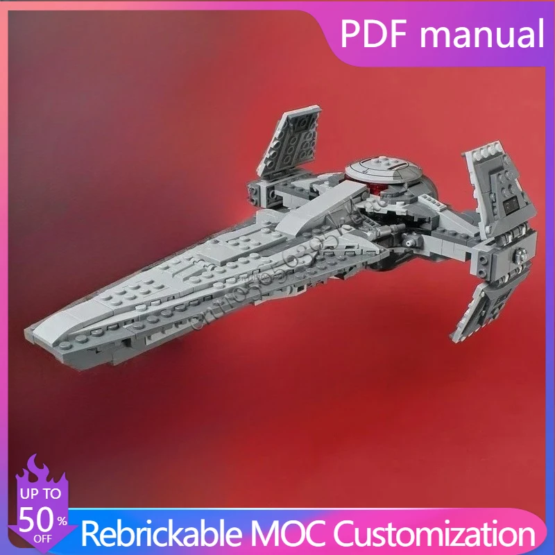 

Star Plan MOC 640pcs Sith Infiltrator 75383 MOD Fighter SpaceShip Battle Model Building Blocks Education Children Assembly Model