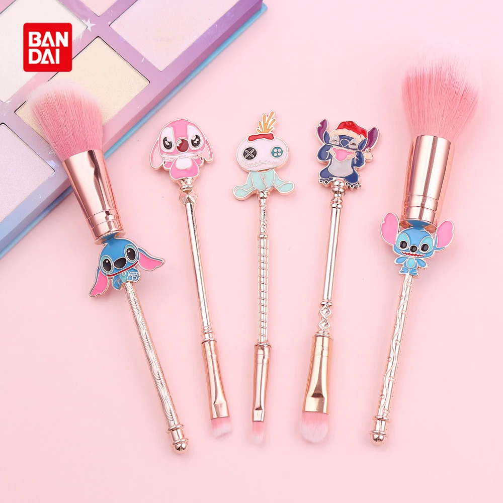 Bandai Lilo & Stitch Makeup Brushes Set Foundation Eye Shadow Powder Brush for Women Cartoon Stitch Cosmetic Beauty Tools Kits