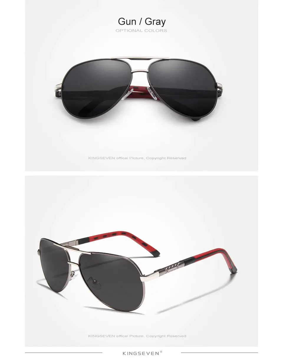 Kingseven neue Aluminium Magnesium Herren Sonnenbrille polarisierte Männer Beschichtung Spiegel Brille männliche Brillen Zubehör für Männer – Detail 6