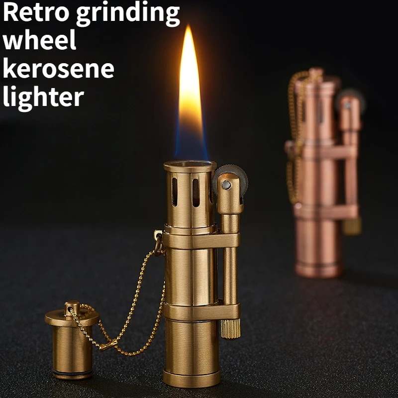 

Creative Bamboo Retro Grinding Wheel Lighter Windproof Zinc Alloy High-end Lighter Men's Gift