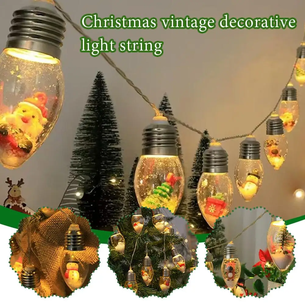 Christmas LED Lights String Christmas Tree Doll Lights Snowman Bottles Wishing Festive Atmosphere Courtyard Lights String L P4T4