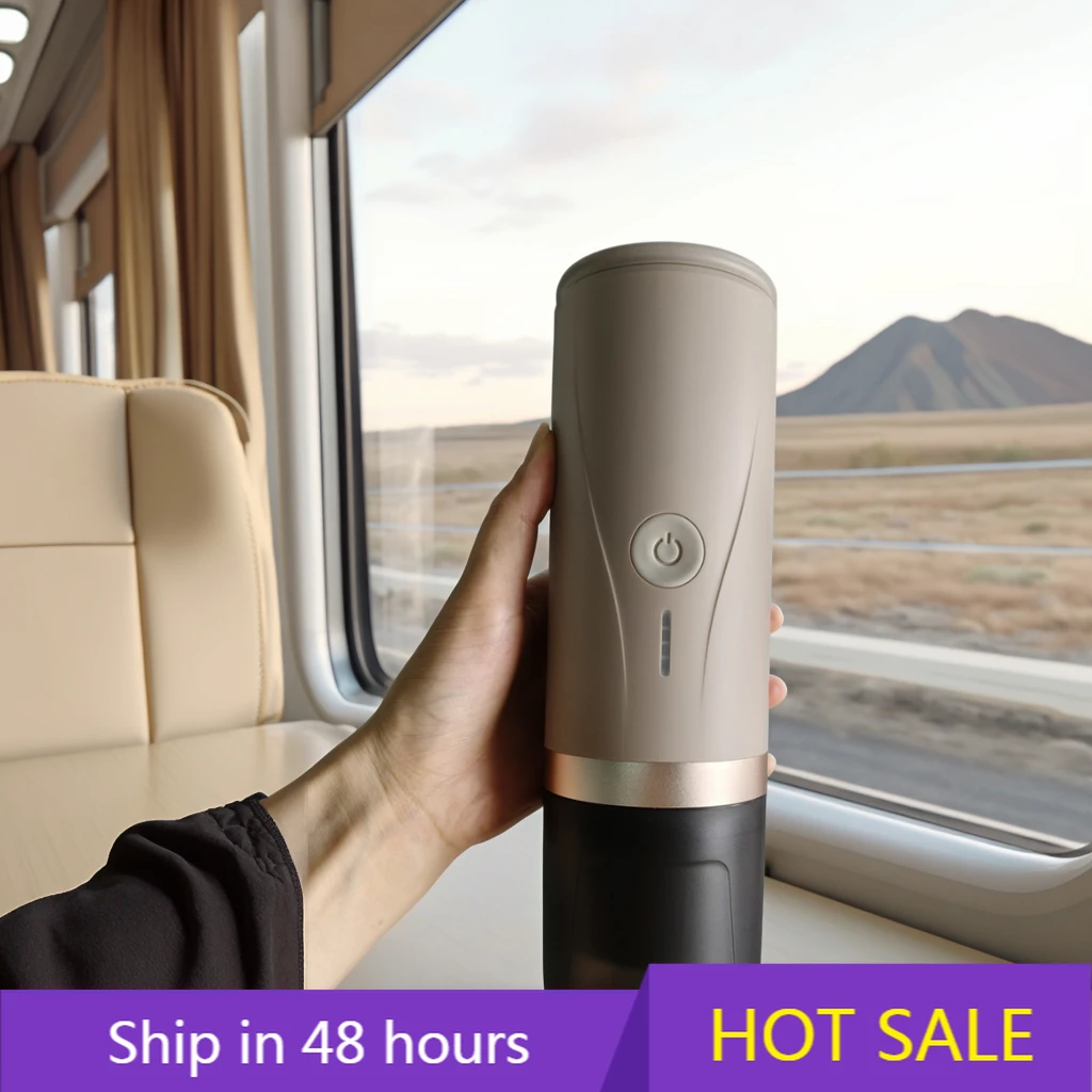 

POWER LEAPNEW Color Matte Khaki Coffee Pod Machine Portable Espresso Maker ODM Customize Brand Logo For Travel Hotel Camping Use