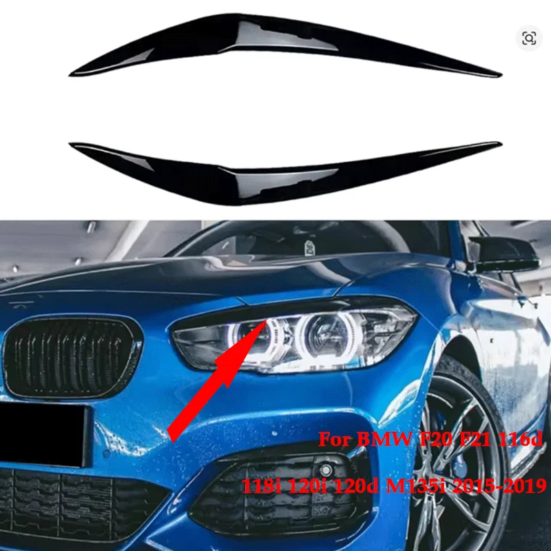 For BM-W 1 Series BM-W F20 Later LCI 118i 120i 2015-2019 Front Headlight Eyebrow Car Patch Modification Accessories