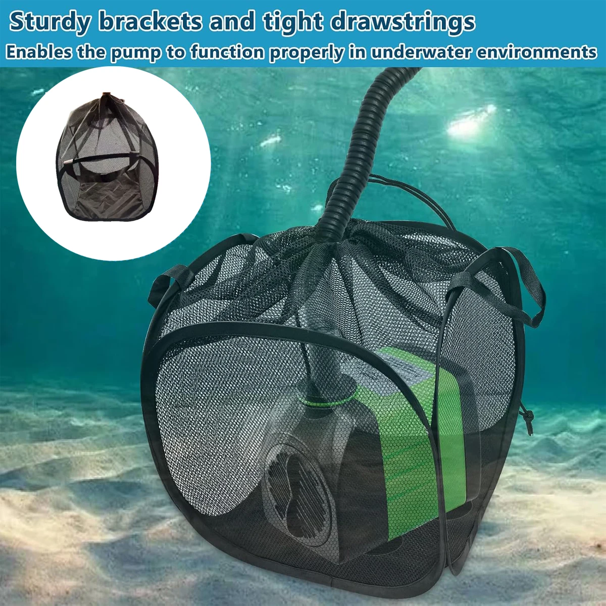 Cubic Grid Pop-up Water Pump Filter Bag Aquarium Automatic Sock External Sponge Material Aquariums Filters Filtre Filtration Net view 3