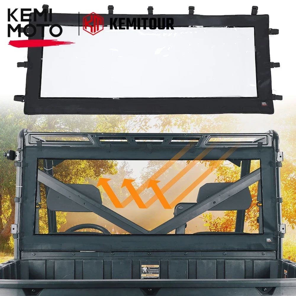 

KEMIMOTO PVC Soft Rear Window UTV Compatible with Polaris Ranger XP 1000 / XP 900 / 1000 2023-2024 Sunshade Back Windshield