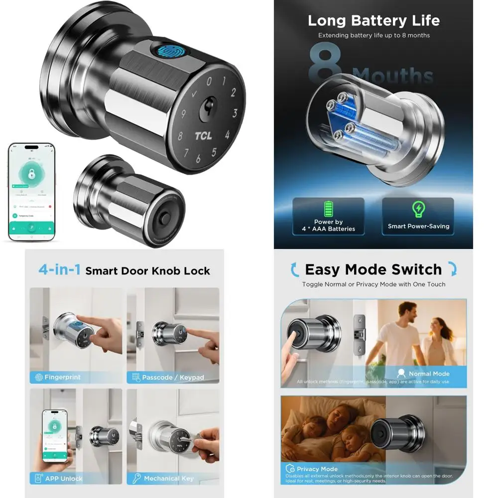 

Входной дверной замок без ключа с отпечатками пальцев с управлением через приложение, код с паролем, механическим ключом, автоматическим замком, простая установка, умная дверная ручка Se