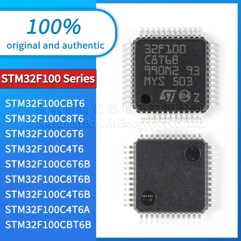 

Original STM32F100C8T6B STM32F100C8T6 STM32F100C6T6B STM32F100C6T6 STM32F100C4T6B STM32F100C4T6A STM32F100C4T6 STM32F100CBT6B