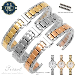 For Tissot T094 Flamenco Series 1853 Women's Stainless Steel Quartz Watch Strap T094.210a Solid Steel Watch Band 12mm Bracelet