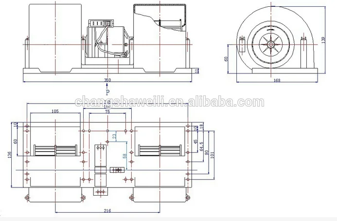 2026 High Performance Air Conditioner Bus A/C Fan Motor 12/24v Dc Brushes Air Blower Fan ZHF1101Z