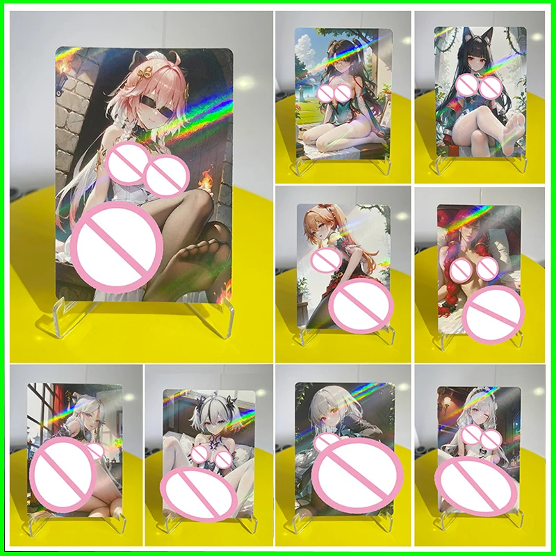 

Коллекционные карты для мальчиков, игровые игрушки, настольная игра, подарок на день рождения, сделай сам, аниме Shenhe Ganyu Boa Rias Gremory, голографические карты премиум-класса, 20 шт.