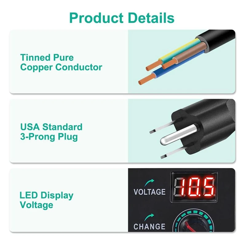 AA81-Universal Power Supply Adjustable Variable 3V 5V 9V 12V 18V 20V 24V AC/DC Adapter Charger, AC To DC Converter US Plug