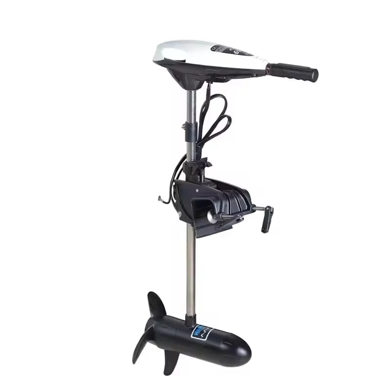 Hangkai'S New 12v 55lbs Thrust Electric Outboard Towing and Fishing Motor, Inflatable Fishing Boat, New Condition Engine