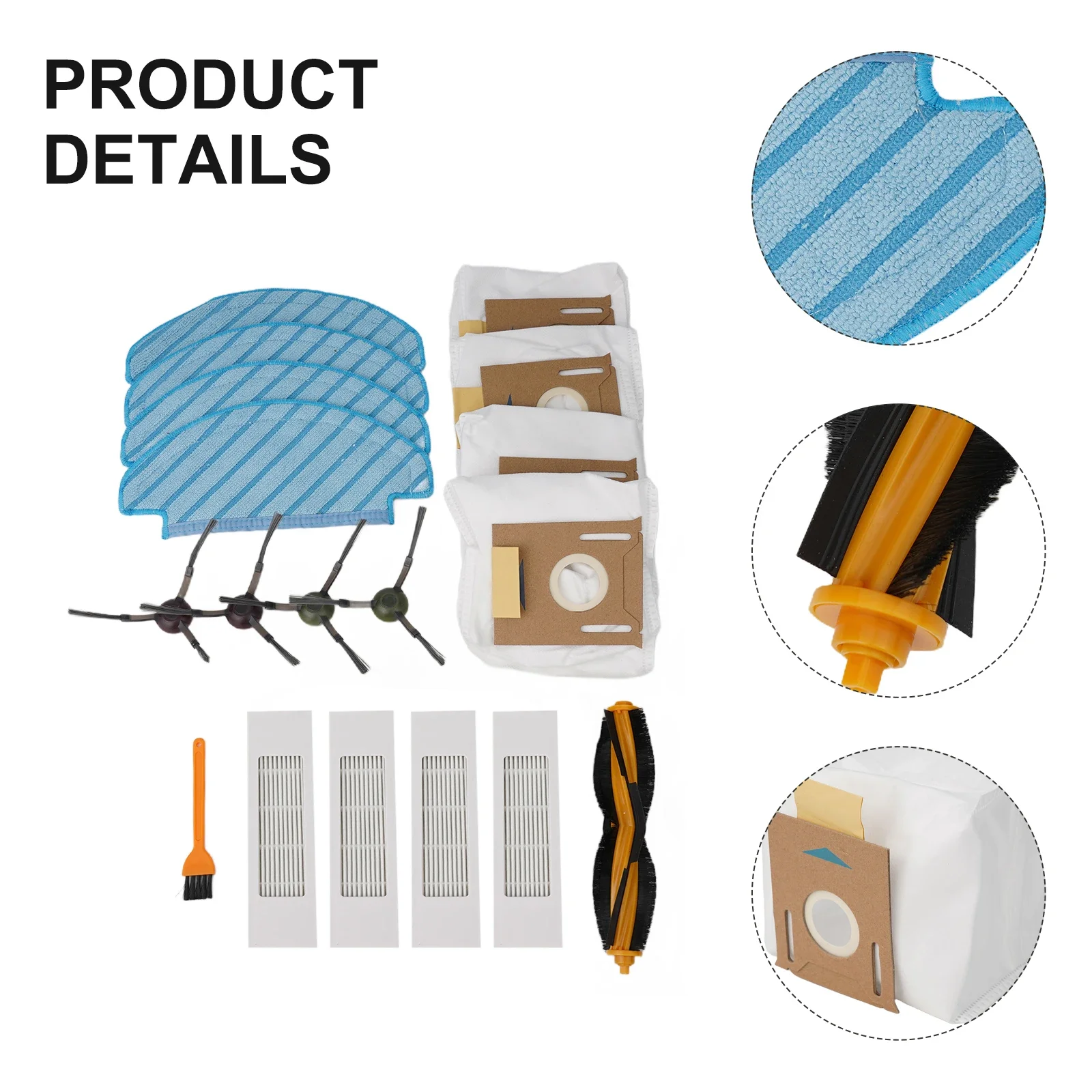 

Filter Set Main Side Brush Dust Bag Easy Installation Exquisite Lightweight Mop Parts Repair Replacement Spare