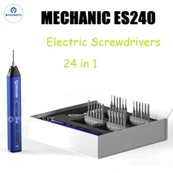 Mechanic ES240 Electric Screwdrivers Set with 24pcs Screw Bits Built-in LED Light for Phone Watch Camera Disassembly Repair Tool