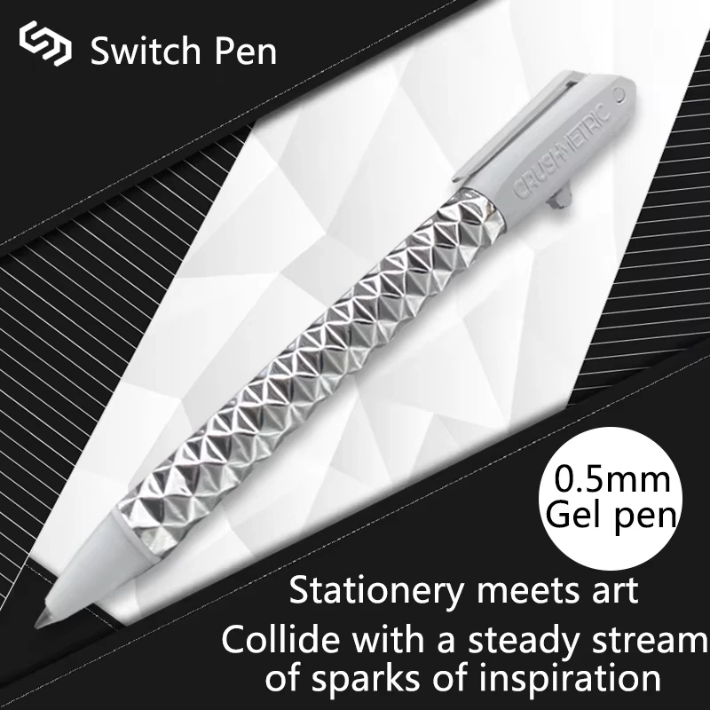 Creative Crushmetric Decompression Black Gel Pen - Intersting Shape Change Geometric Deformation Switch Press Pen 0.5mm