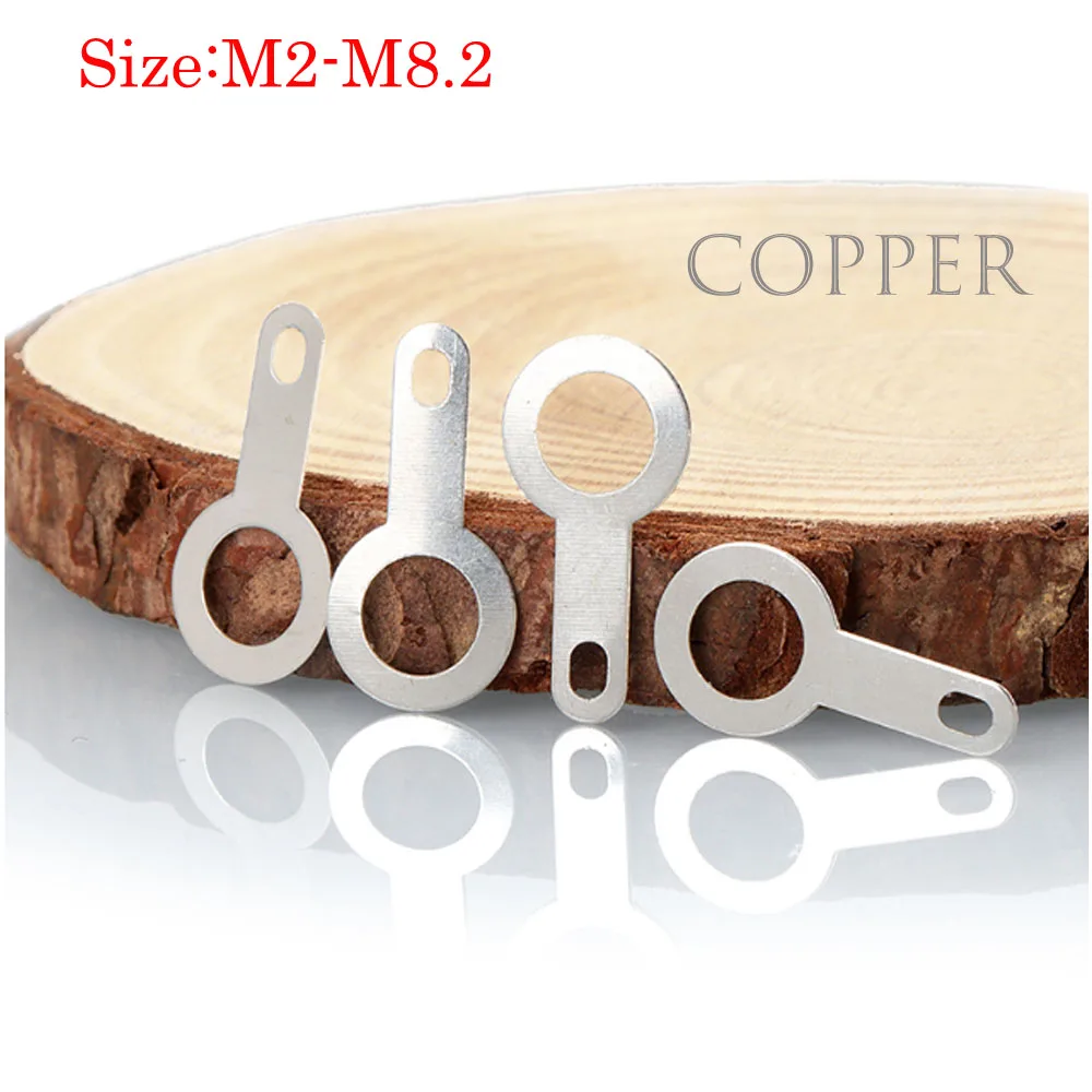 Single Head Soldering Tag Lug PCB Copper Washer Welding Lugs 50 100 200 500pcs M2.2-M8.2 Copper Conductive Circuit Connector