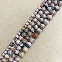 Genuine Semi-precious Natural B Quality Argentina Rhodonite Stone Round Loose Beads 15