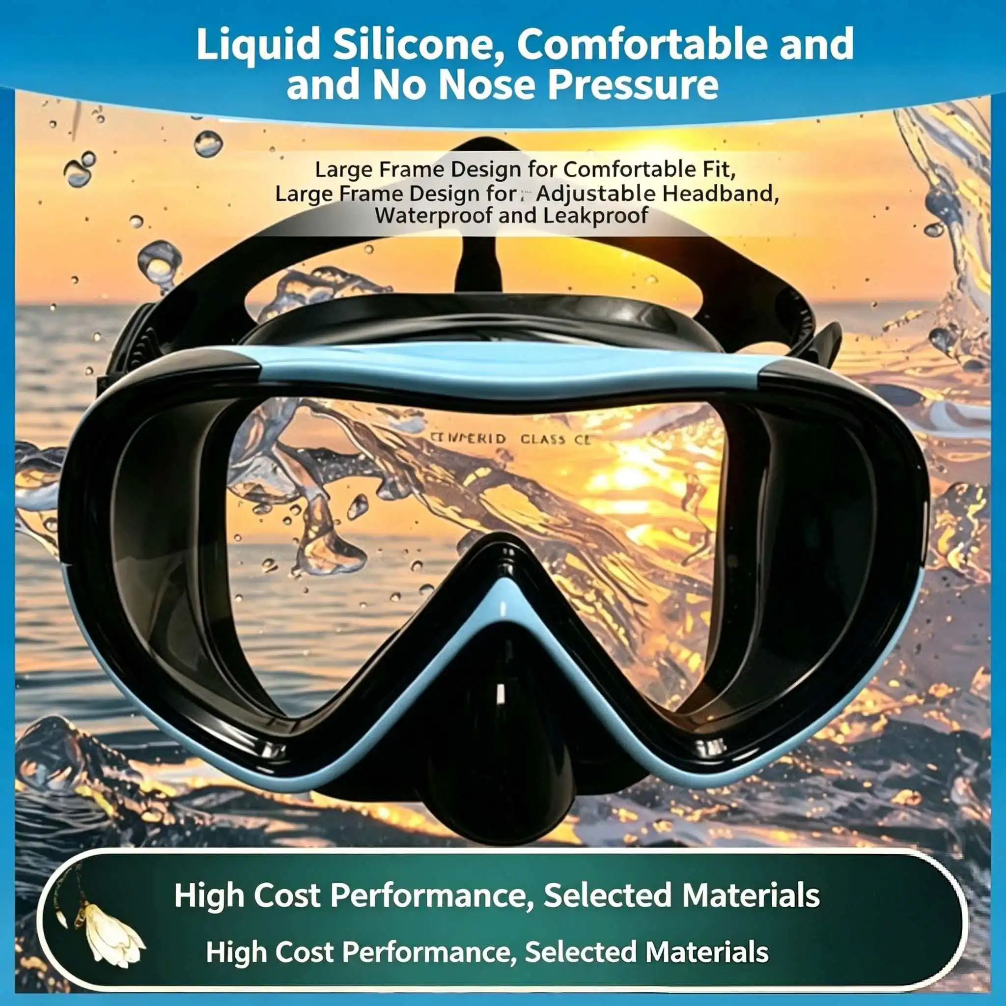 Neuartige Cross-Border Schwimmbrille, High-Definition Taucherbrille, Erwachsenen-Schnorchelmasken, Freitauchausrüstung