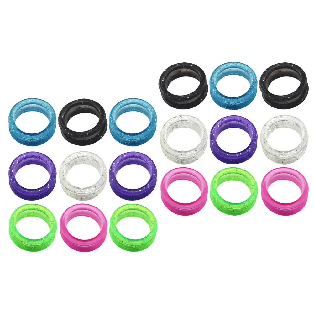 18pcs Silicone Finger Rings for Hairdressing Scissors